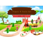 Set trenulet Wooden Train 37 piese Set trenulet Wooden Train 37 piese